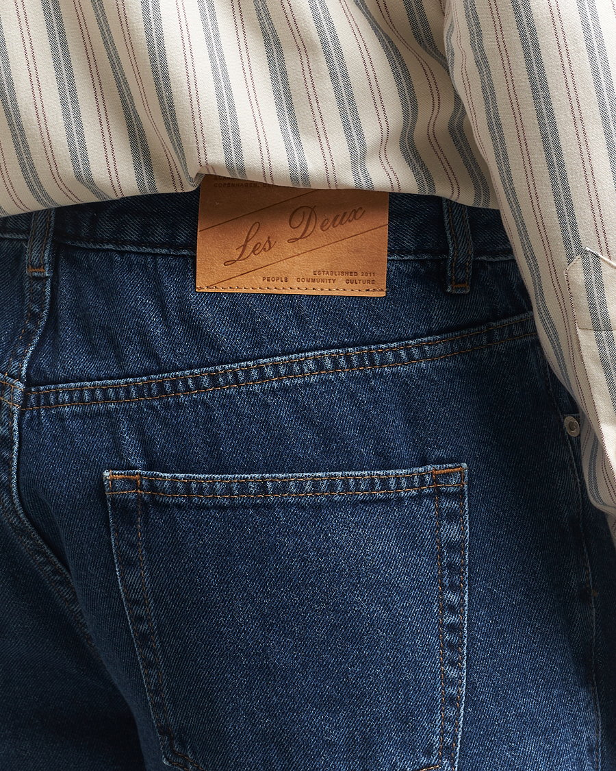 Uomini | Jeans | LES DEUX | Ryder Washed Denim Jeans Medium Indigo Wash