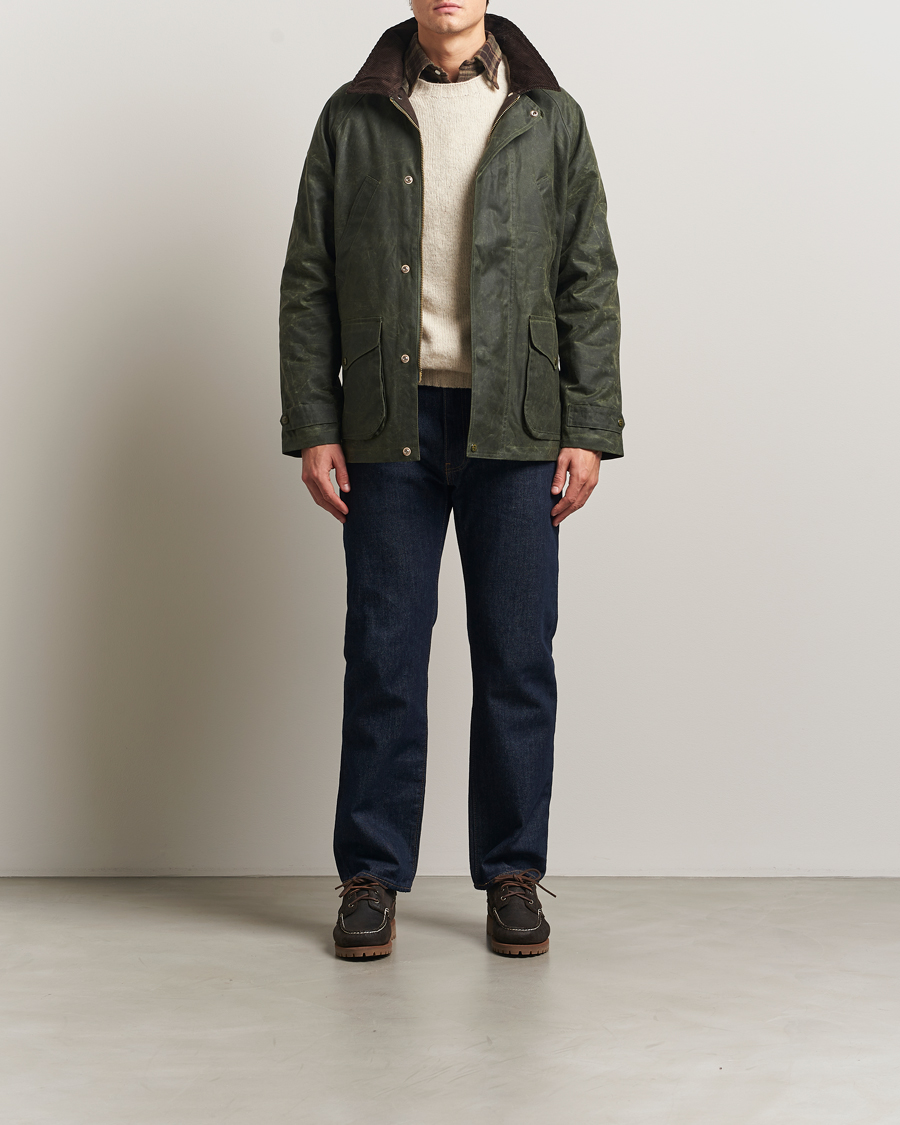 Uomini | Giacche | Manifattura Ceccarelli | Rain Caban Wax Cloth Dark Green
