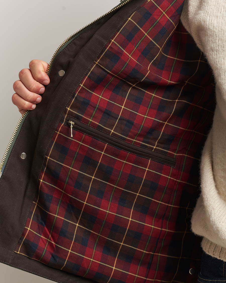 Uomini | Giacche | Manifattura Ceccarelli | Rain Caban Wax Cloth Dark Green