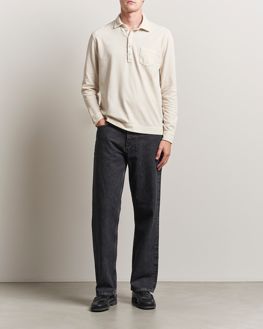 Uomini | Polo | Massimo Alba | Ischia Cotton/Cashmere Long Sleeve Polo Off White