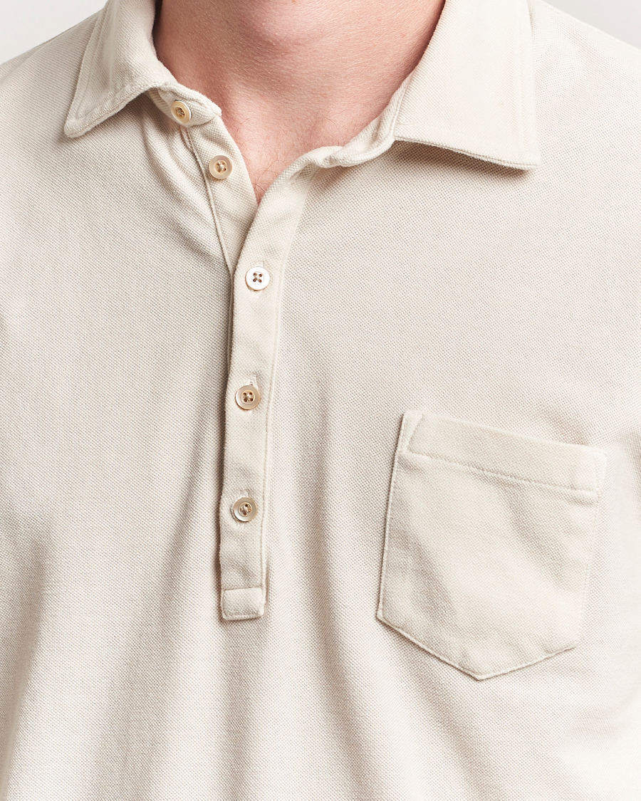 Uomini | Polo | Massimo Alba | Ischia Cotton/Cashmere Long Sleeve Polo Off White