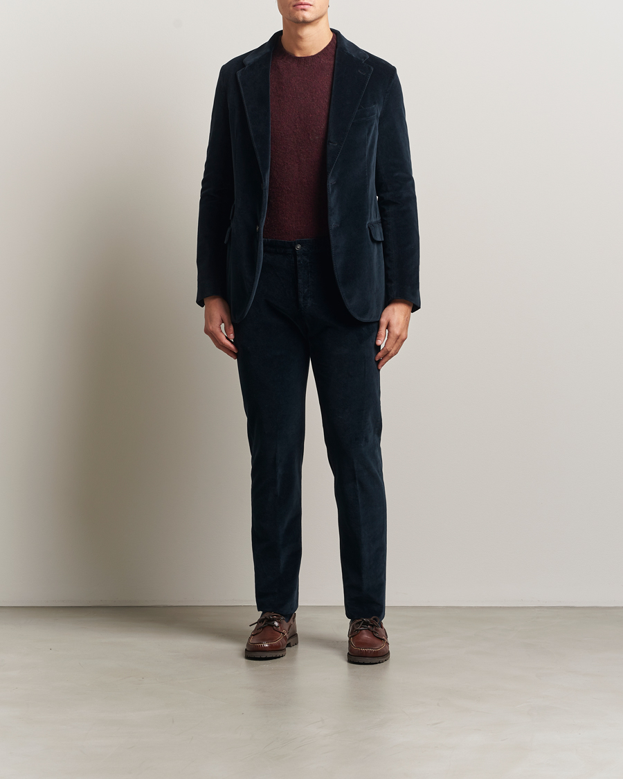 Uomini | Pantaloni | Massimo Alba | Mauko Velvet Trousers Navy