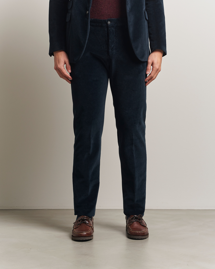 Uomini | Pantaloni | Massimo Alba | Mauko Velvet Trousers Navy