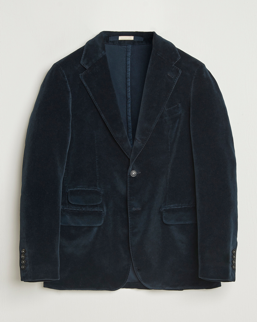 Uomini | Blazers | Massimo Alba | Catch Velvet Blazer Navy