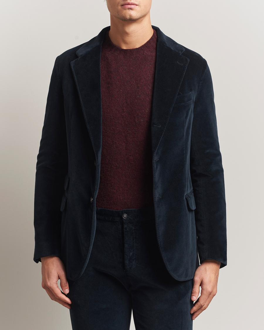 Uomini | Blazers | Massimo Alba | Catch Velvet Blazer Navy