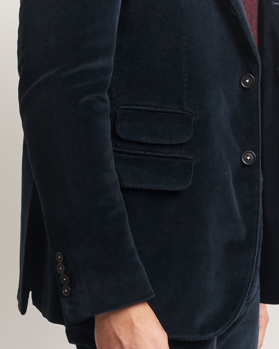 Uomini | Blazers | Massimo Alba | Catch Velvet Blazer Navy