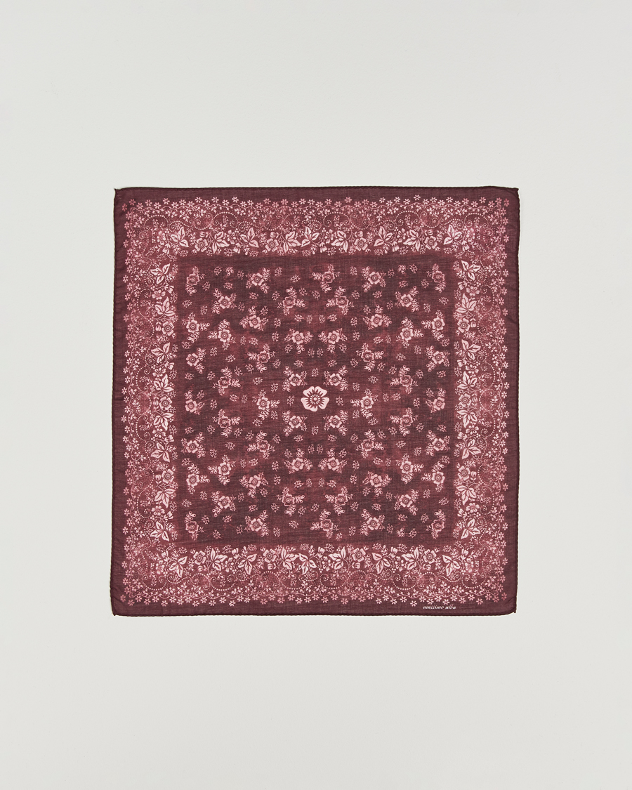 Uomini | Massimo Alba Hanky Cotton Handkerchief Burgundy | Massimo Alba | Hanky Cotton Handkerchief Burgundy