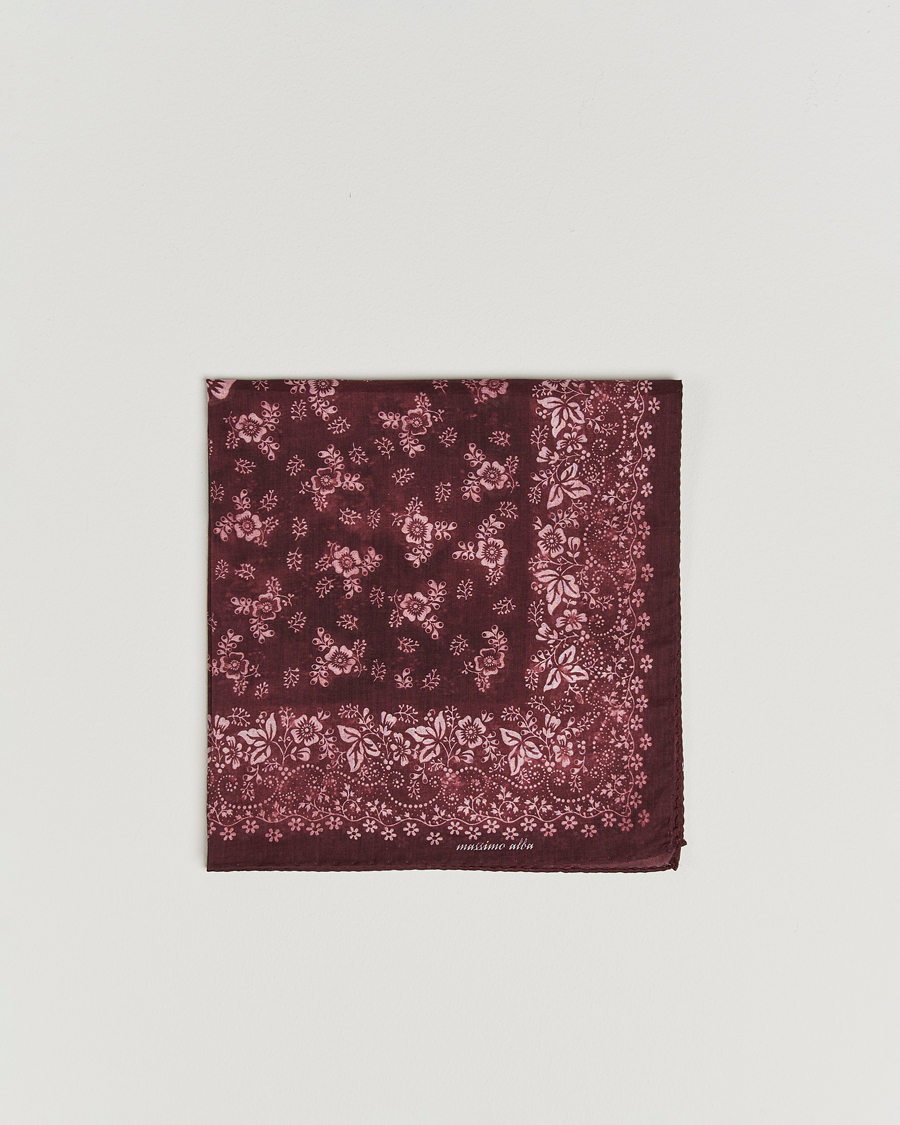 Uomini | Massimo Alba Hanky Cotton Handkerchief Burgundy | Massimo Alba | Hanky Cotton Handkerchief Burgundy