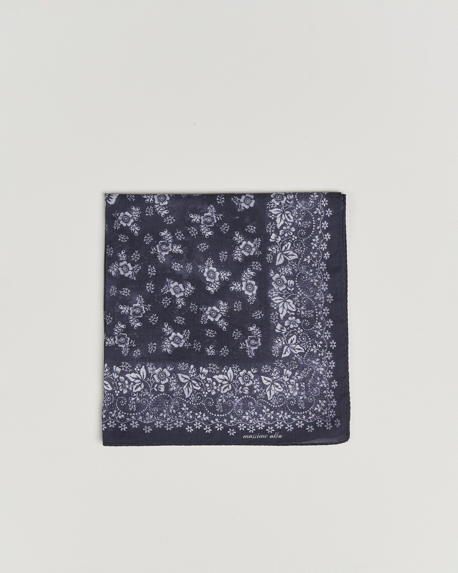Uomini | Fazzoletti da taschino | Massimo Alba | Hanky Cotton Handkerchief Navy