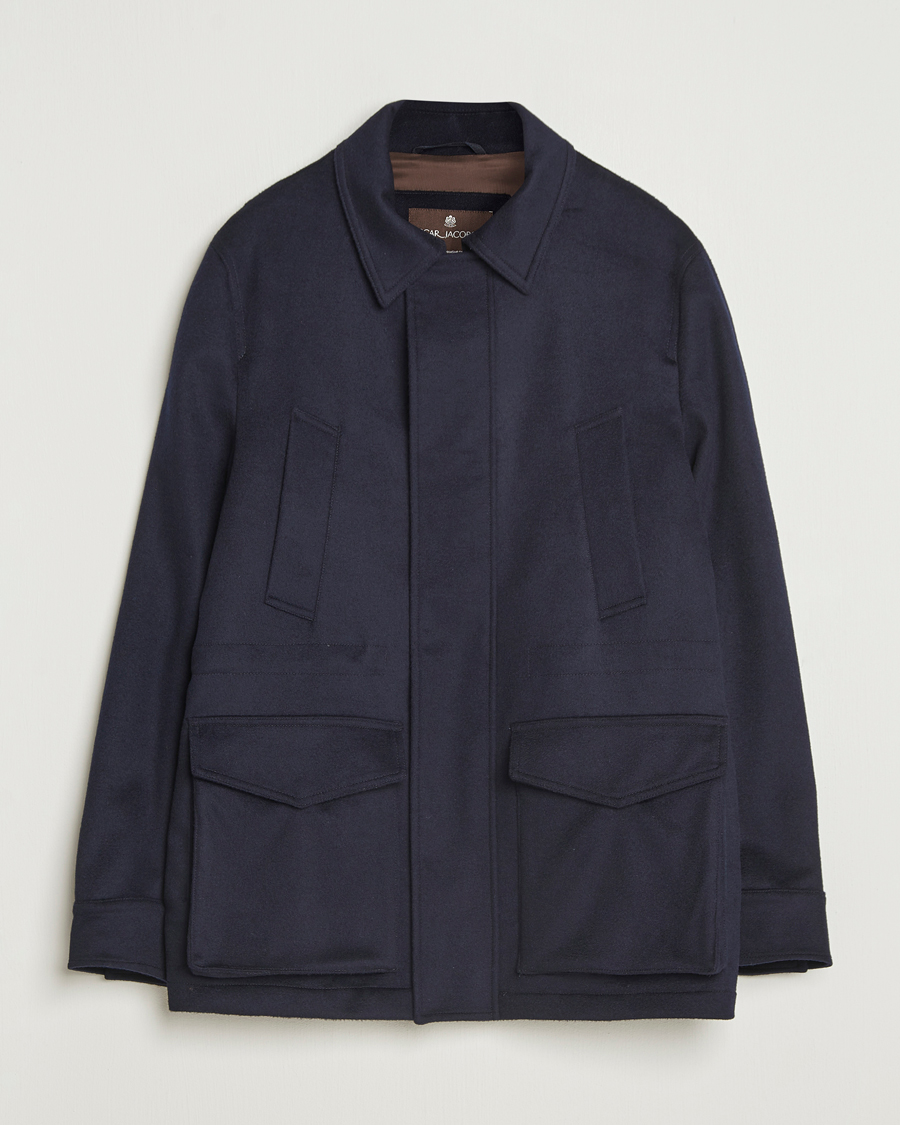 Uomini | Giacche | Oscar Jacobson | Traveler Wool Jacket Navy