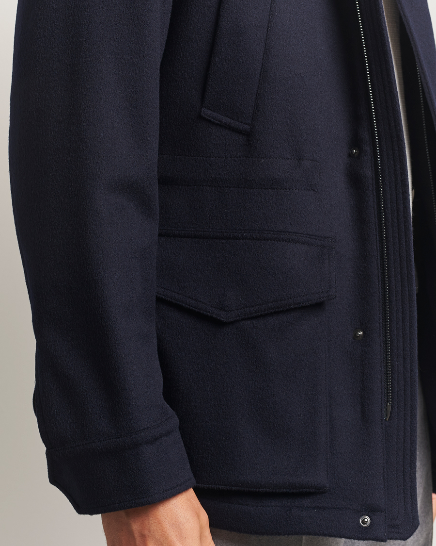 Uomini | Giacche | Oscar Jacobson | Traveler Wool Jacket Navy