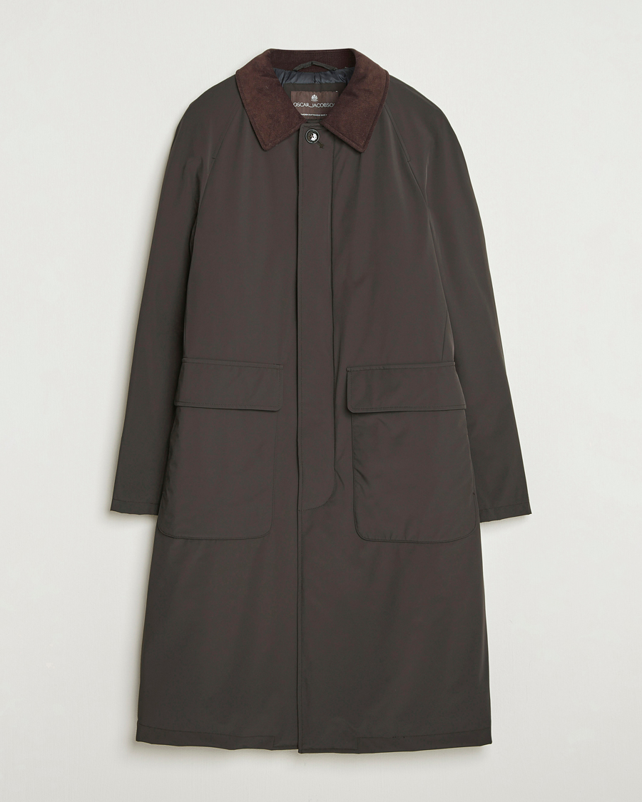 Uomini | Giacche | Oscar Jacobson | Padded Raglan Nylon Coat Brown