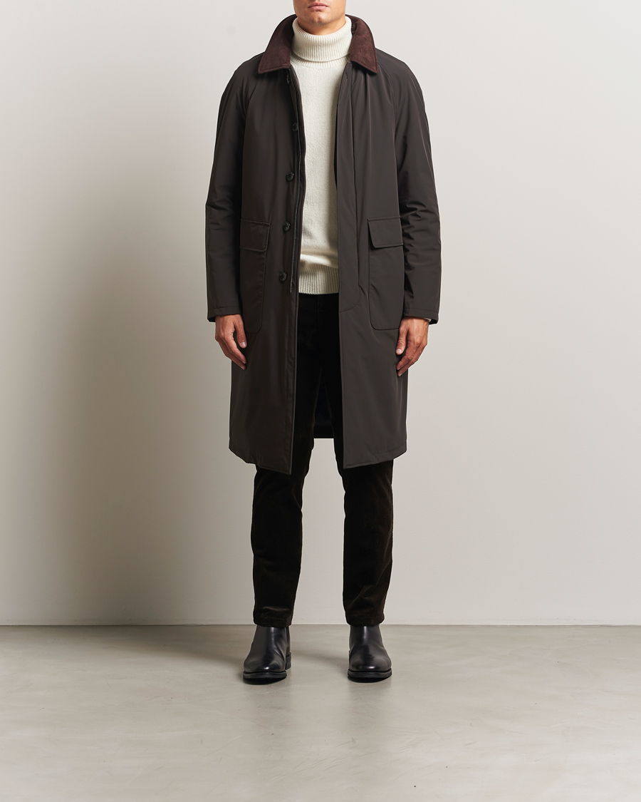 Uomini | Giacche | Oscar Jacobson | Padded Raglan Nylon Coat Brown