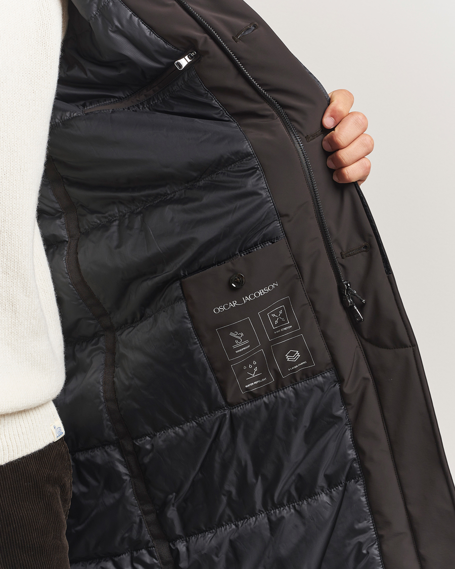Uomini | Giacche | Oscar Jacobson | Padded Raglan Nylon Coat Brown