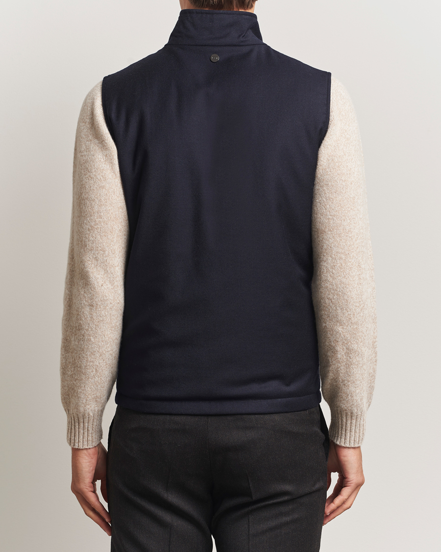 Uomini | Giacche | Oscar Jacobson | Nylon/Wool Reversible Vest Navy