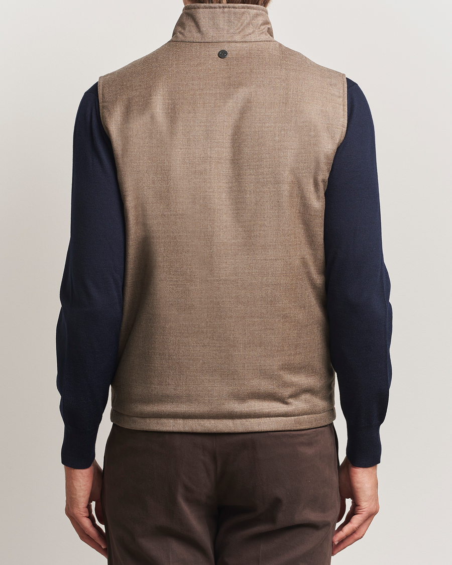 Uomini | Giacche | Oscar Jacobson | Nylon/Wool Reversible Vest Brown