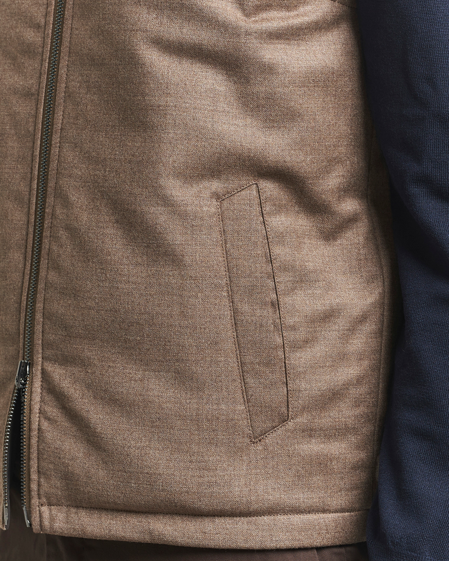 Uomini | Giacche | Oscar Jacobson | Nylon/Wool Reversible Vest Brown