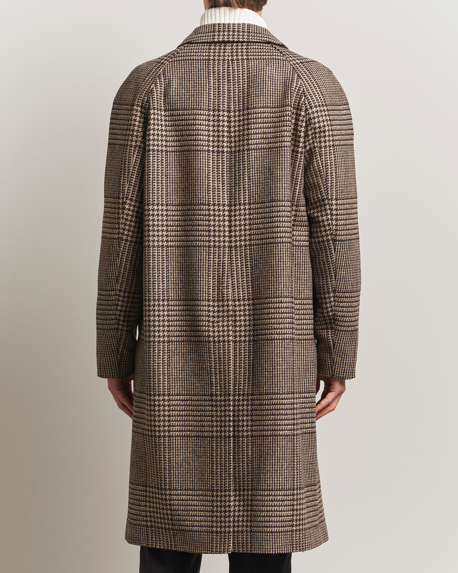 Uomini | Giacche | Oscar Jacobson | Raglan Check Wool Coat Brown