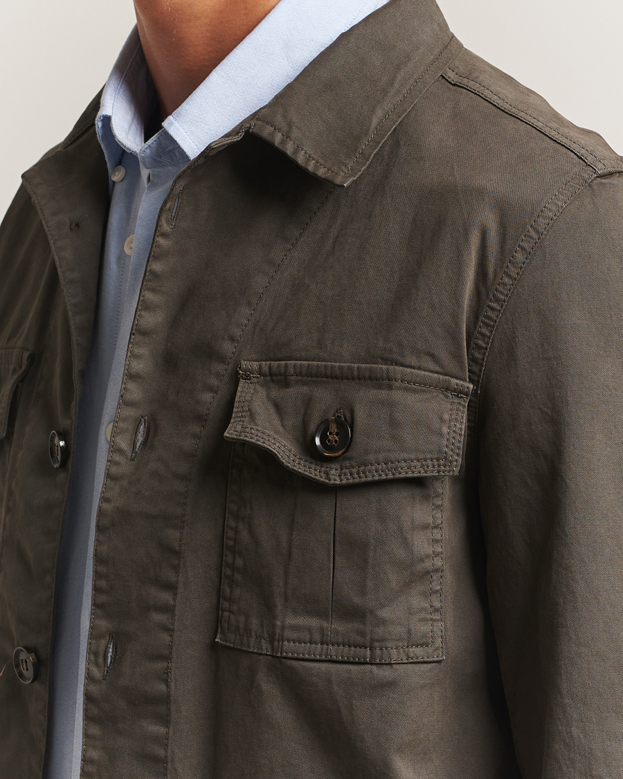 Uomini | Camicie | Oscar Jacobson | Safari Shirt Jacket Olive