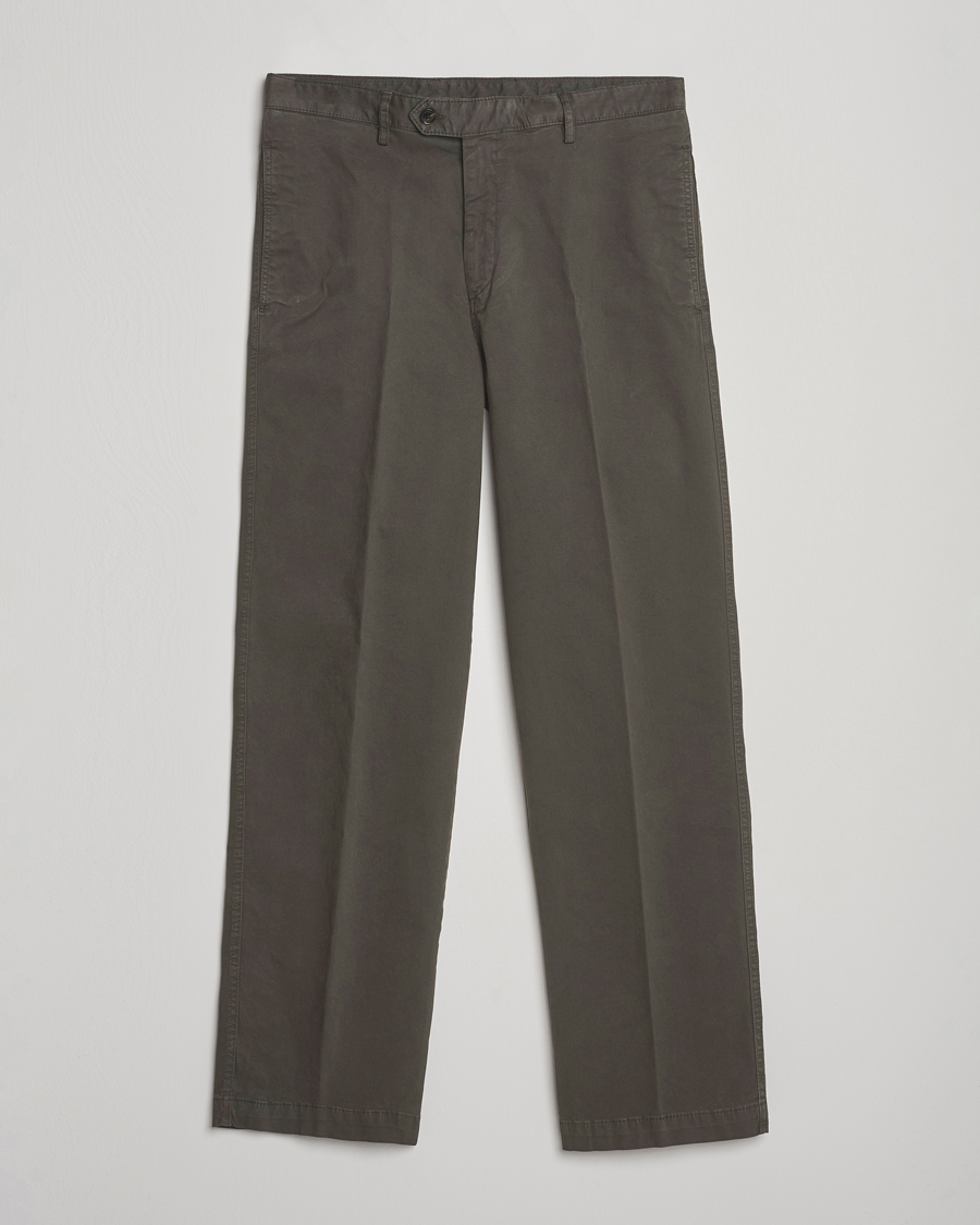 Uomini | Pantaloni | Oscar Jacobson | Tanker Cotton Trousers Olive