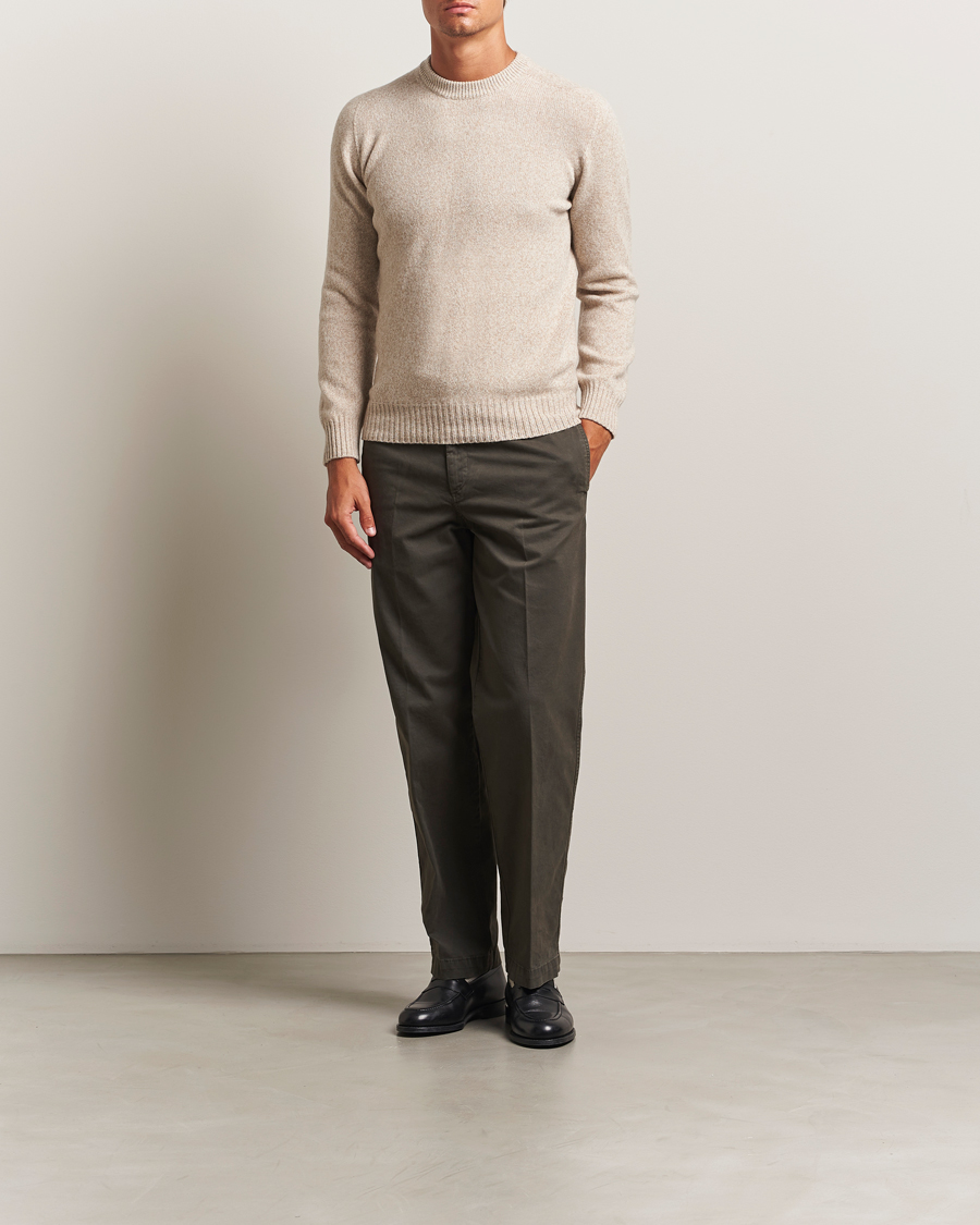 Uomini | Pantaloni | Oscar Jacobson | Tanker Cotton Trousers Olive