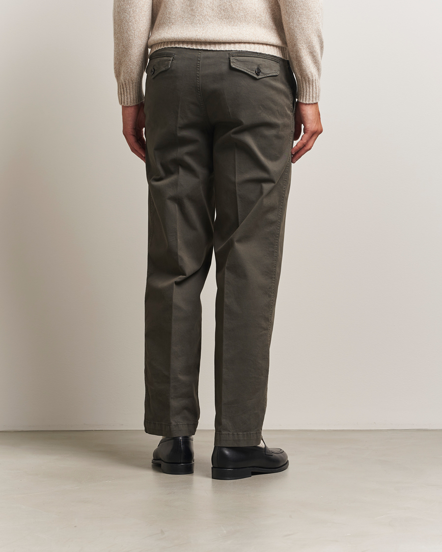 Uomini | Pantaloni | Oscar Jacobson | Tanker Cotton Trousers Olive