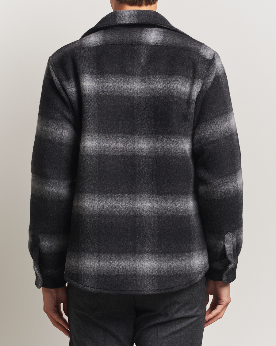 Uomini | Giacche | Oscar Jacobson | Maverick Checked Wool Shirt Jacket Grey