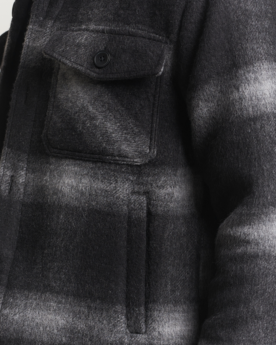 Uomini | Giacche | Oscar Jacobson | Maverick Checked Wool Shirt Jacket Grey