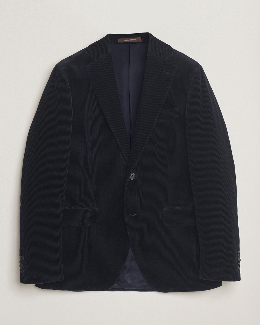 Uomini | Blazers | Oscar Jacobson | Fogerty Patch Pocket Cord Blazer Navy