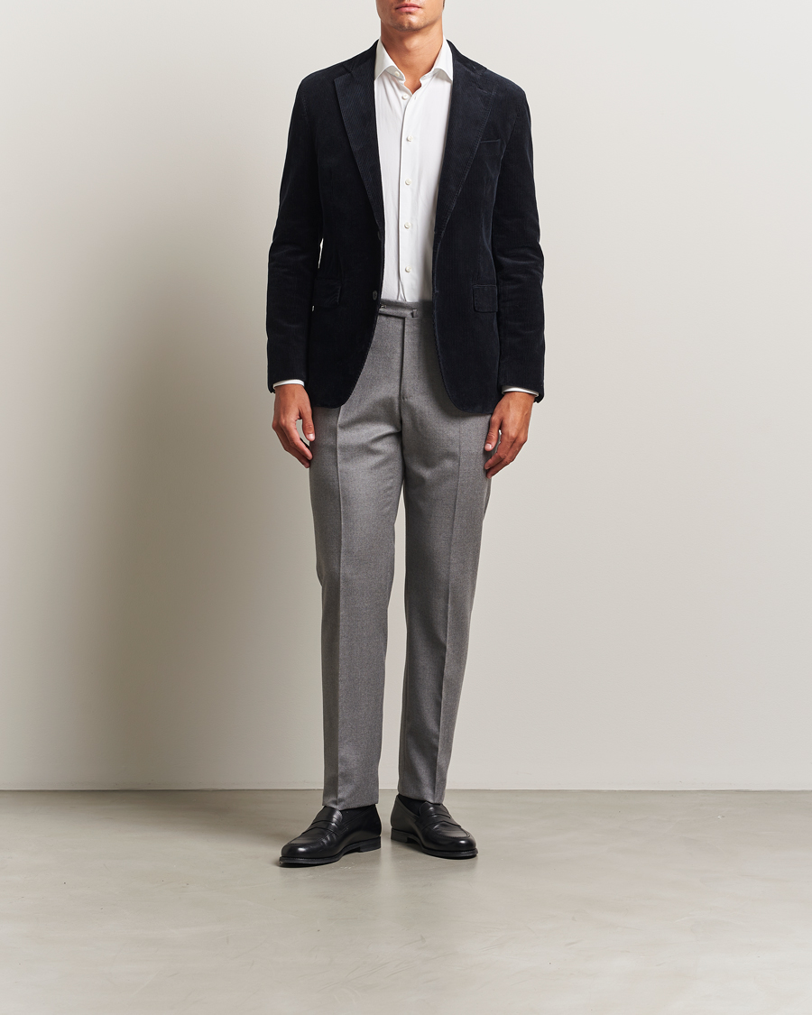 Uomini | Blazers | Oscar Jacobson | Fogerty Patch Pocket Cord Blazer Navy