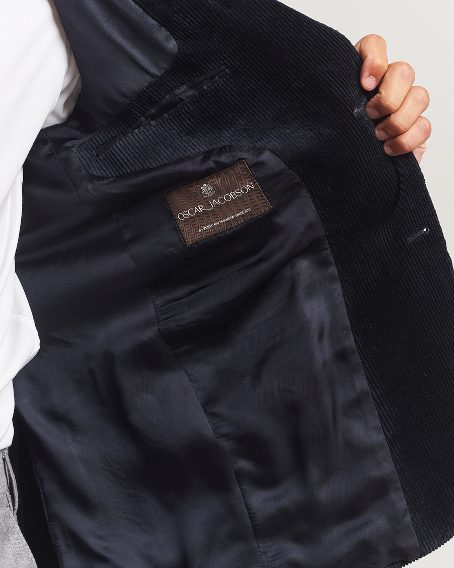Uomini | Blazers | Oscar Jacobson | Fogerty Patch Pocket Cord Blazer Navy
