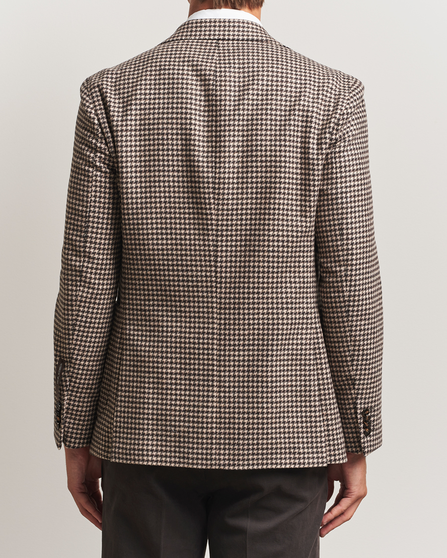 Uomini | Blazers | Oscar Jacobson | Fogerty Houndstooth Wool Blazer Brown