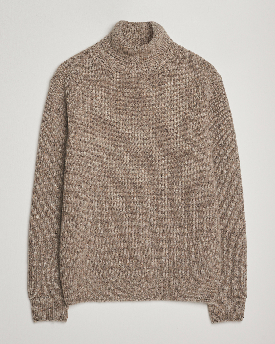 Uomini | Maglieria | Oscar Jacobson | Mika Heavy Merino Rollneck Beige