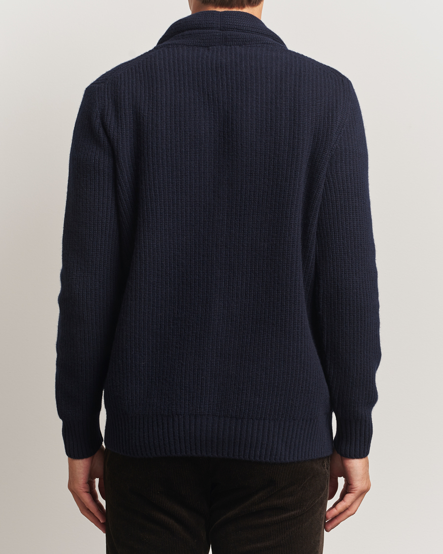 Uomini | Maglieria | Oscar Jacobson | Roland Wool Cardigan Navy