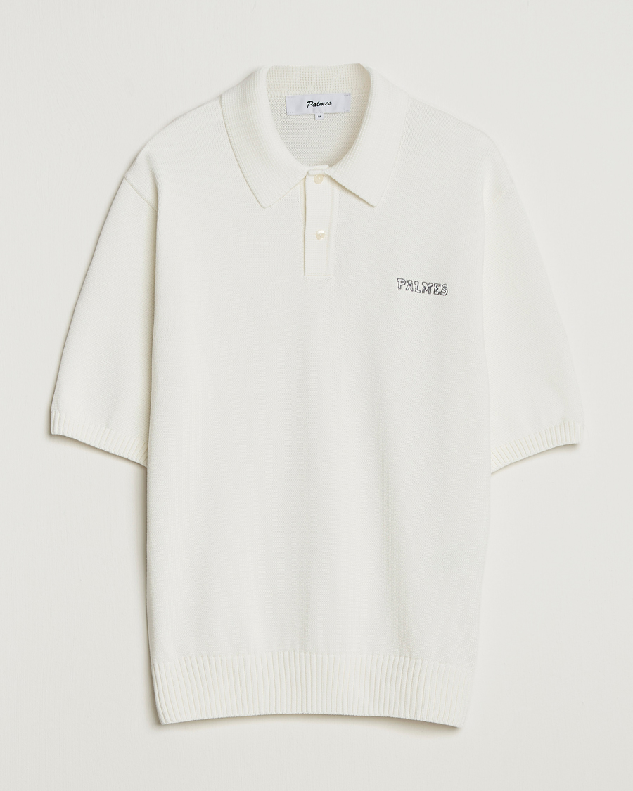 Uomini | Polo | Palmes | Cotton Knit Polo Off White