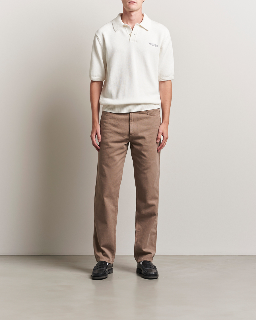 Uomini | Polo | Palmes | Cotton Knit Polo Off White