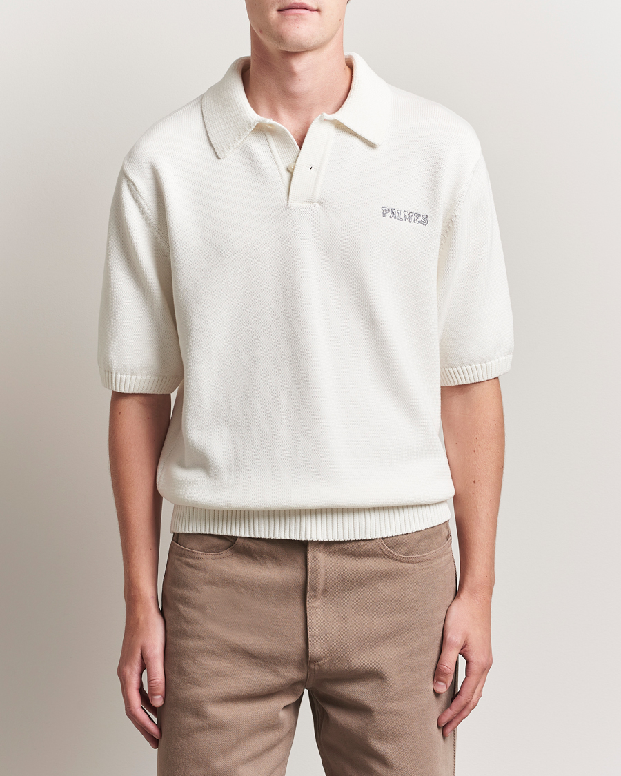 Uomini | Polo | Palmes | Cotton Knit Polo Off White