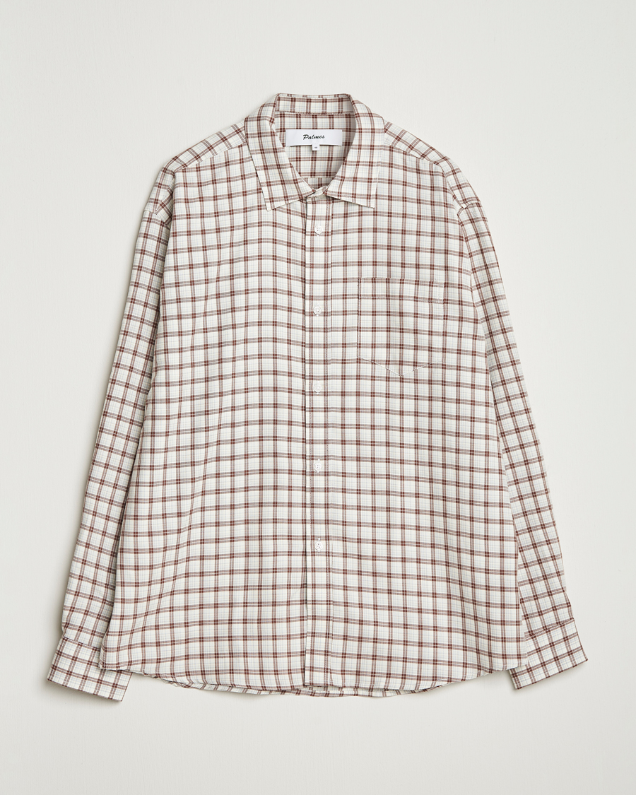 Uomini | Camicie | Palmes | Cotton/Merino Shirt White/Brown