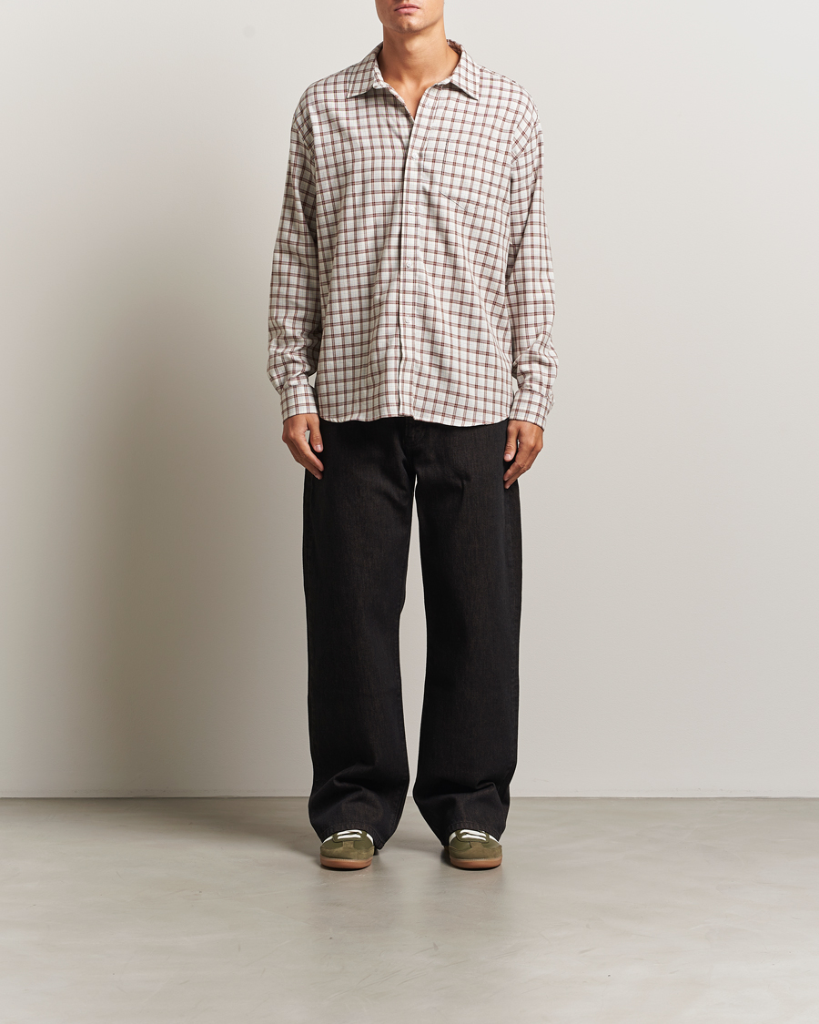 Uomini | Camicie | Palmes | Cotton/Merino Shirt White/Brown