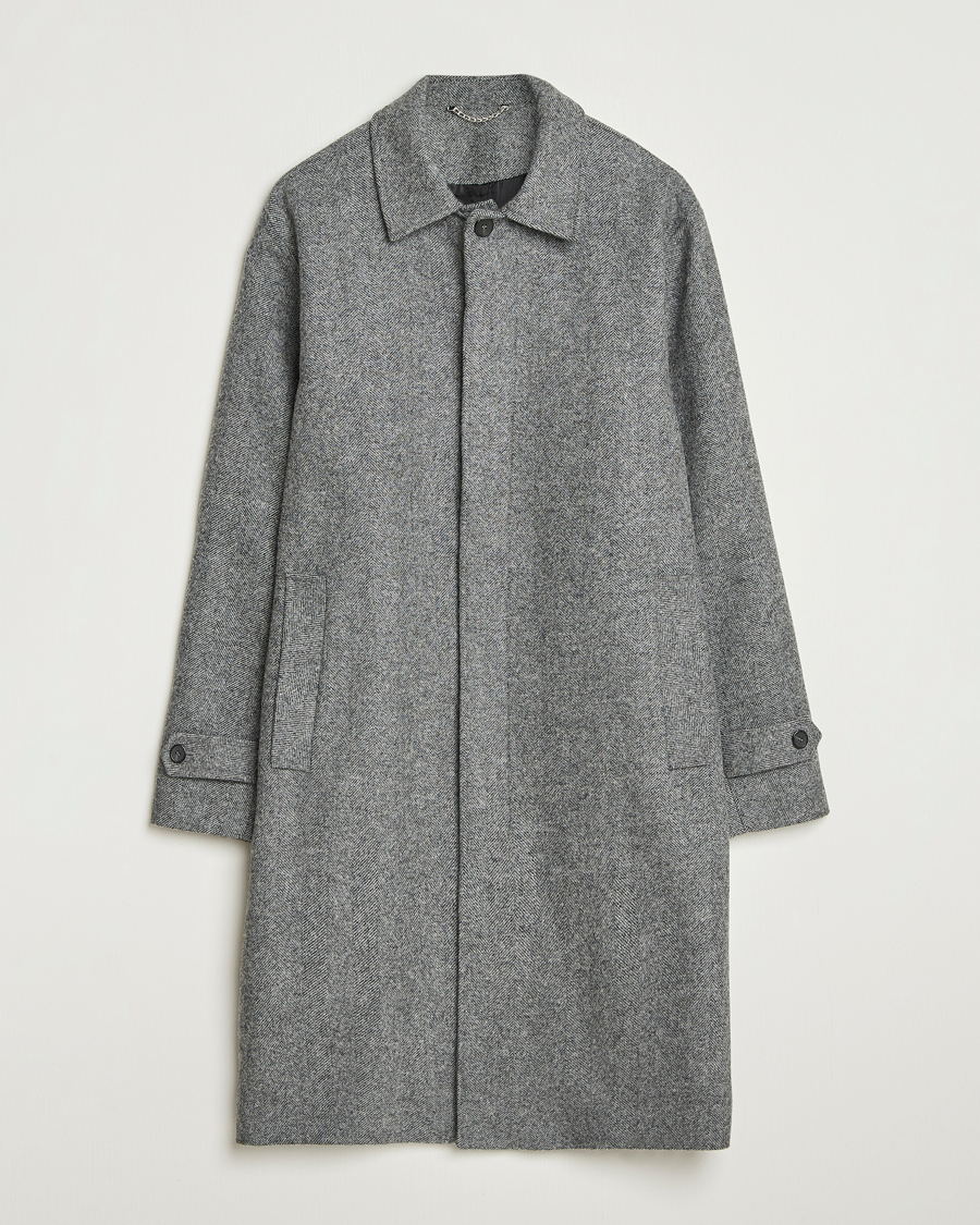Uomini | Giacche | Palmes | Herringbone Wool Coat Charcoal