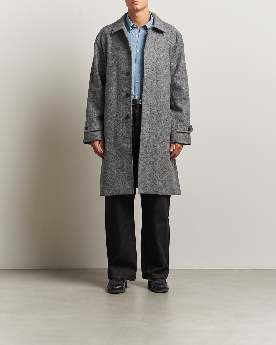 Uomini | Giacche | Palmes | Herringbone Wool Coat Charcoal