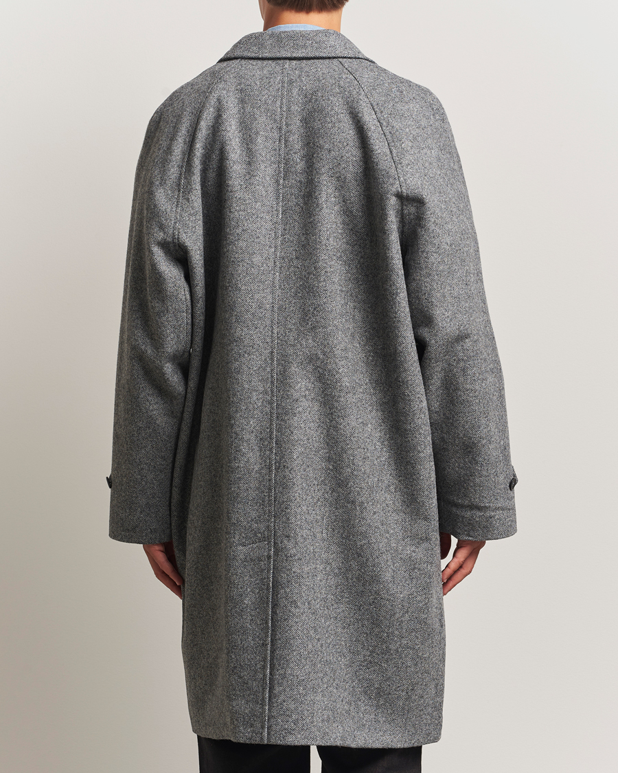 Uomini | Giacche | Palmes | Herringbone Wool Coat Charcoal