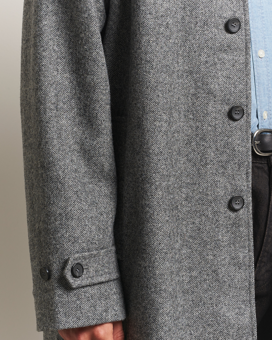 Uomini | Giacche | Palmes | Herringbone Wool Coat Charcoal