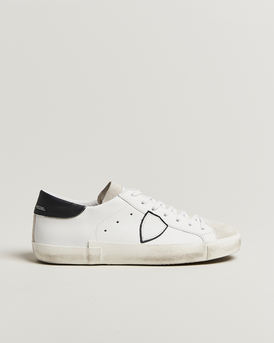 Uomini | Sneakers | Philippe Model | Prsx Low Top Leather Sneakers White/Black