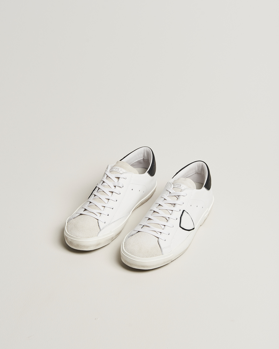 Uomini | Sneakers | Philippe Model | Prsx Low Top Leather Sneakers White/Black
