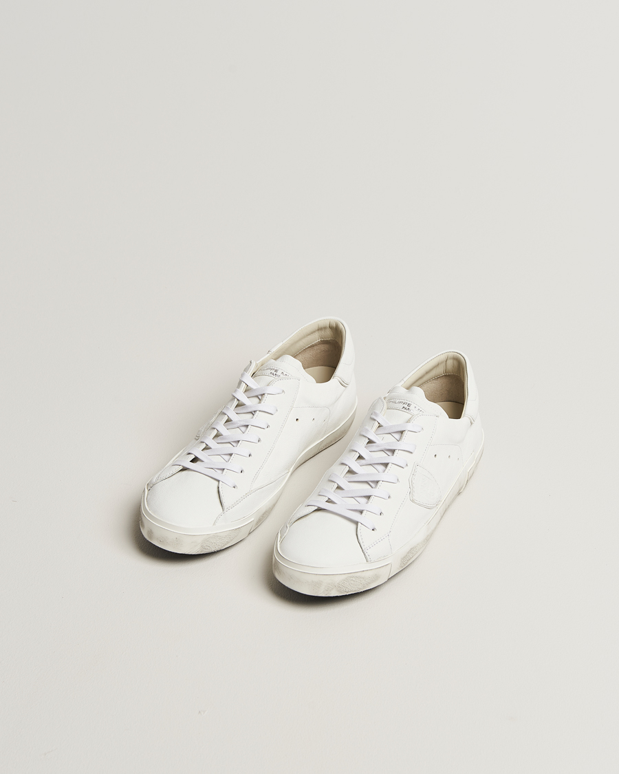Uomini | Sneakers | Philippe Model | Prsx Low Top Leather Sneakers White