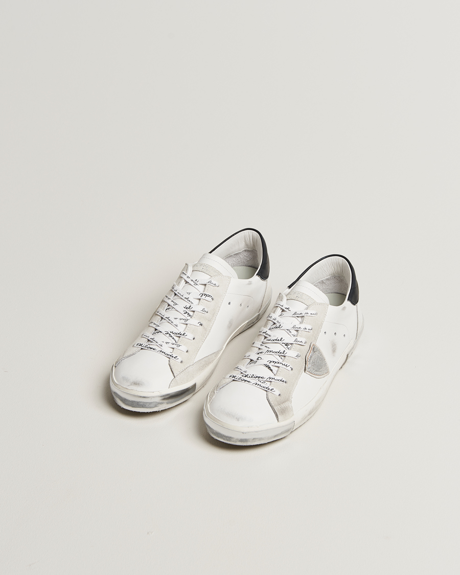 Uomini | Sneakers | Philippe Model | Prsx Low Top Leather Sneakers White/Silver