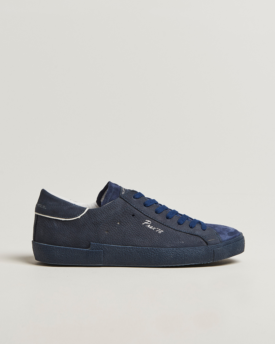 Uomini | Philippe Model Prsx Low Top Vintage Leather Sneakers Navy | Philippe Model | Prsx Low Top Vintage Leather Sneakers Navy