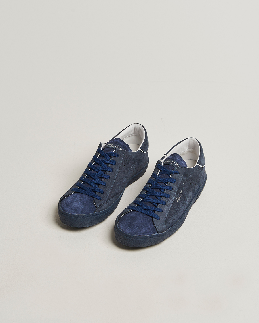 Uomini | Philippe Model Prsx Low Top Vintage Leather Sneakers Navy | Philippe Model | Prsx Low Top Vintage Leather Sneakers Navy