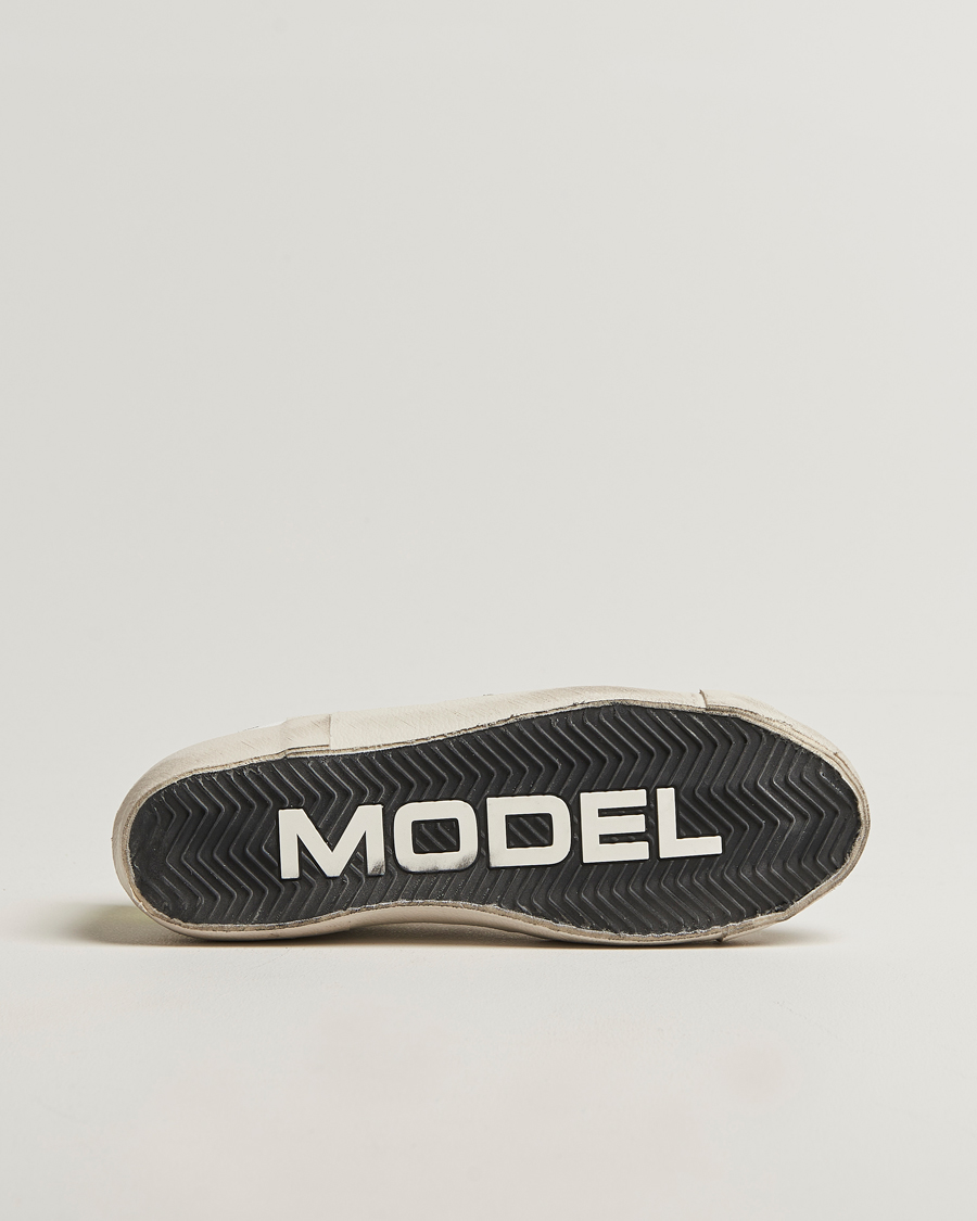 Uomini | Philippe Model Prsx Low Top Vintage Mix Leather Sneakers White/Military | Philippe Model | Prsx Low Top Vintage Mix Leather Sneakers White/Military